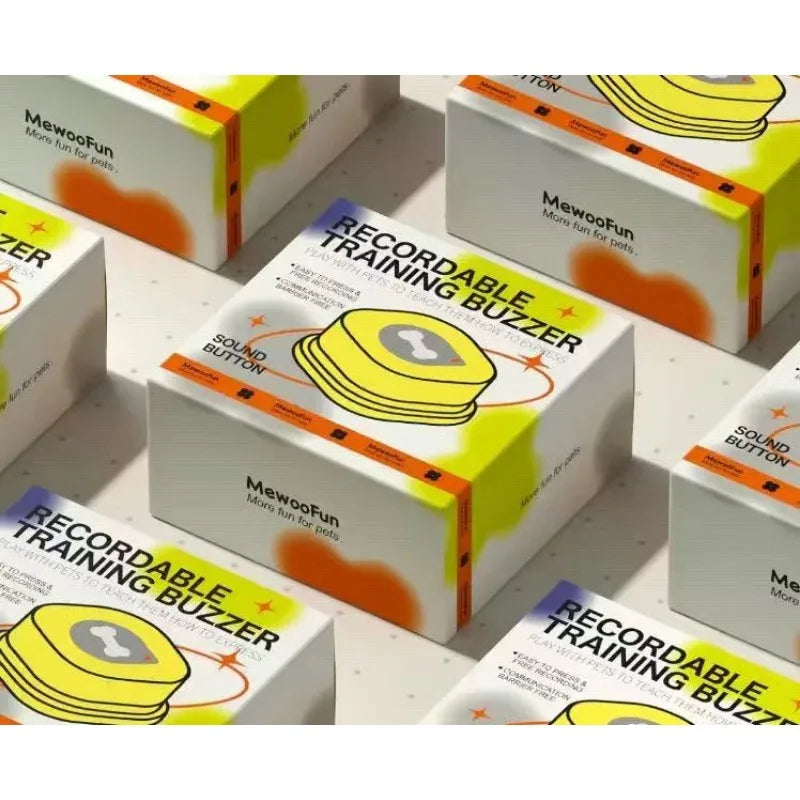 ZUJOLY Dog Button Record Talking Pet Communication Vocal Training Interactive Toy Bell Ringer With Pad and Sticker Easy To Use