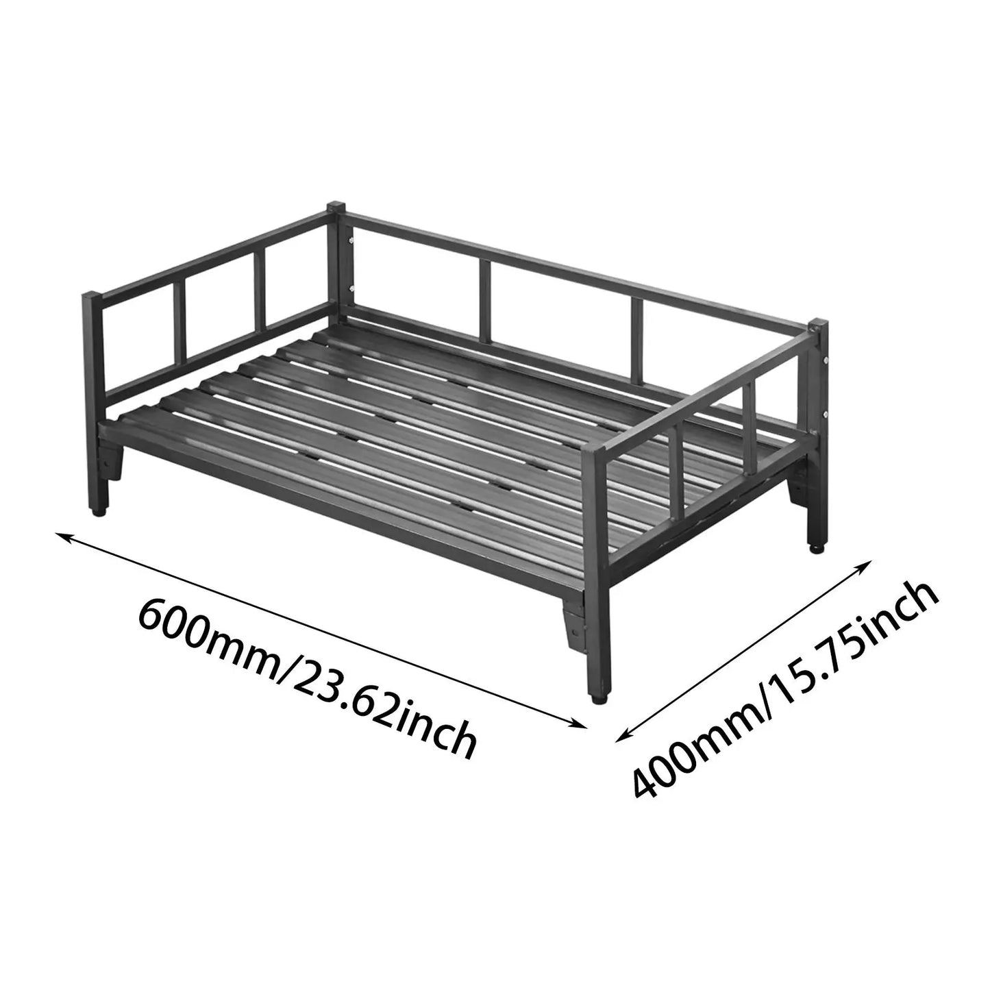 Dog Bed with Rails, Pet Supplies, Non-Slip Feet, Adjustable Height, Breathable,