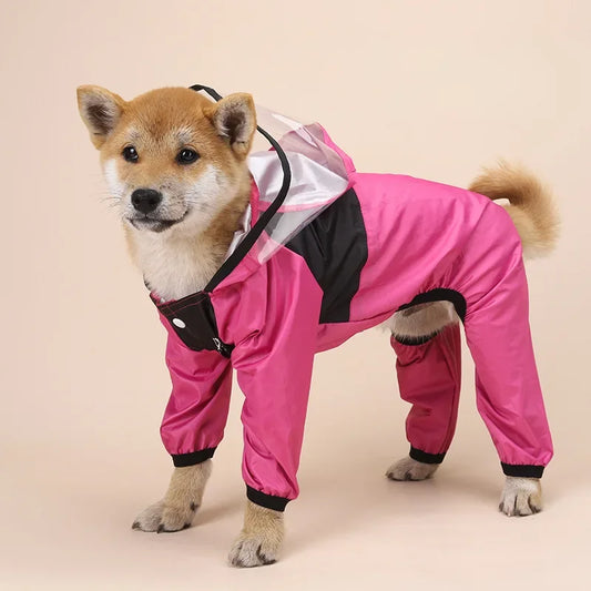 TheDogFace Raincoat Transparent Hooded Jumpsuit