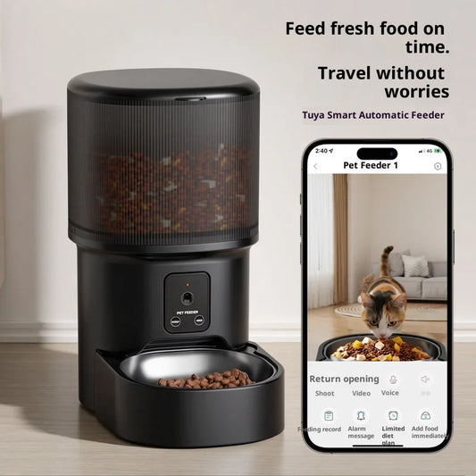 Smart Timed Voice Control Hd Video Stainless Steel Bowl Pet Feeder